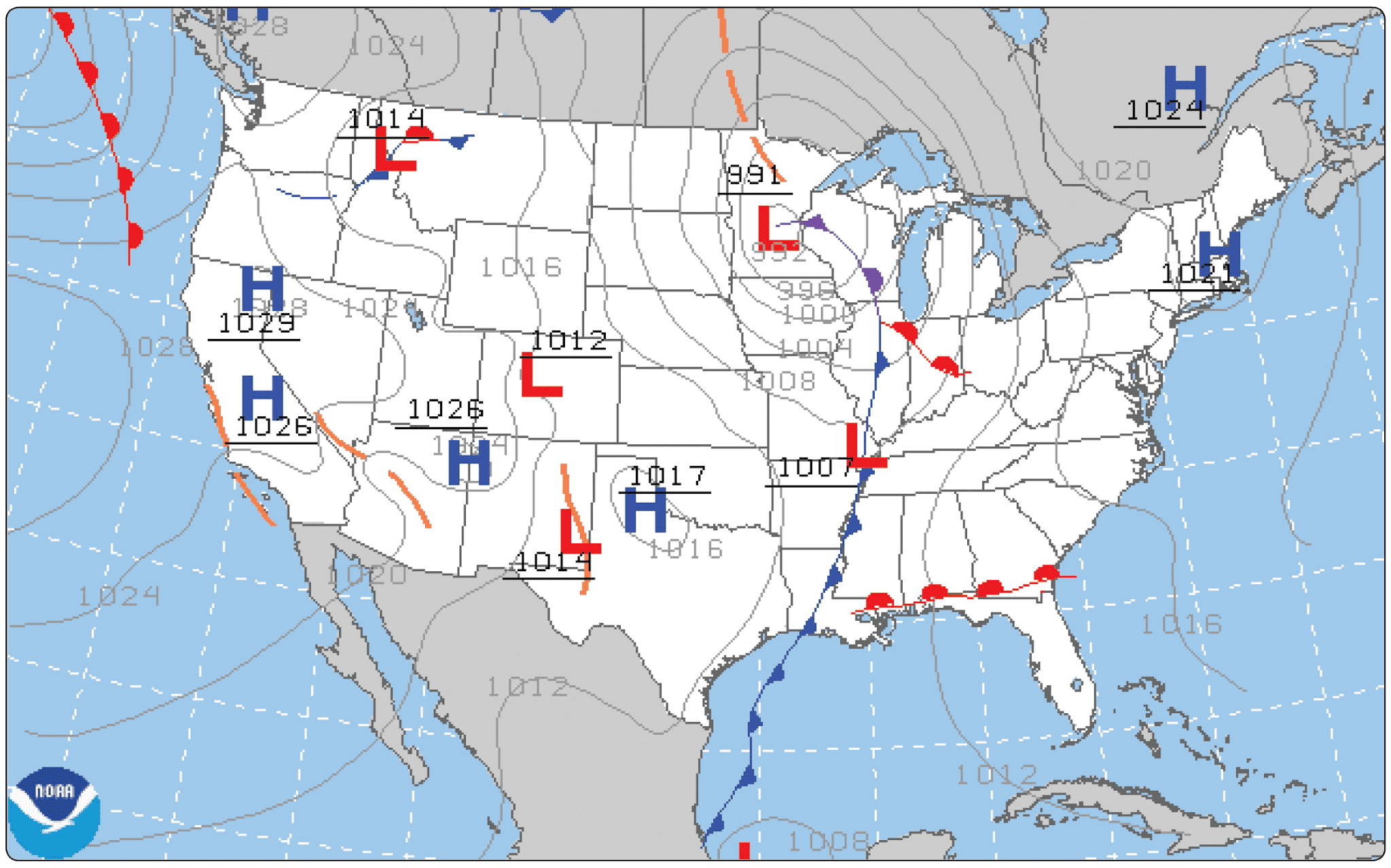 Surface analysis chart Aviation Weather Charts