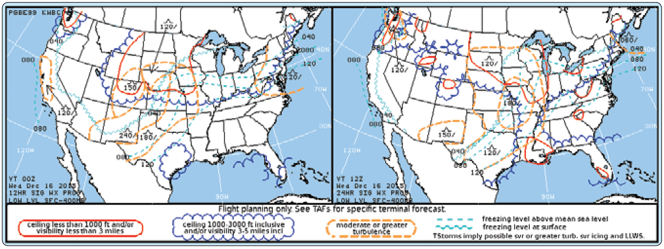 Significant weather prognostic chart Aviation Weather Charts
