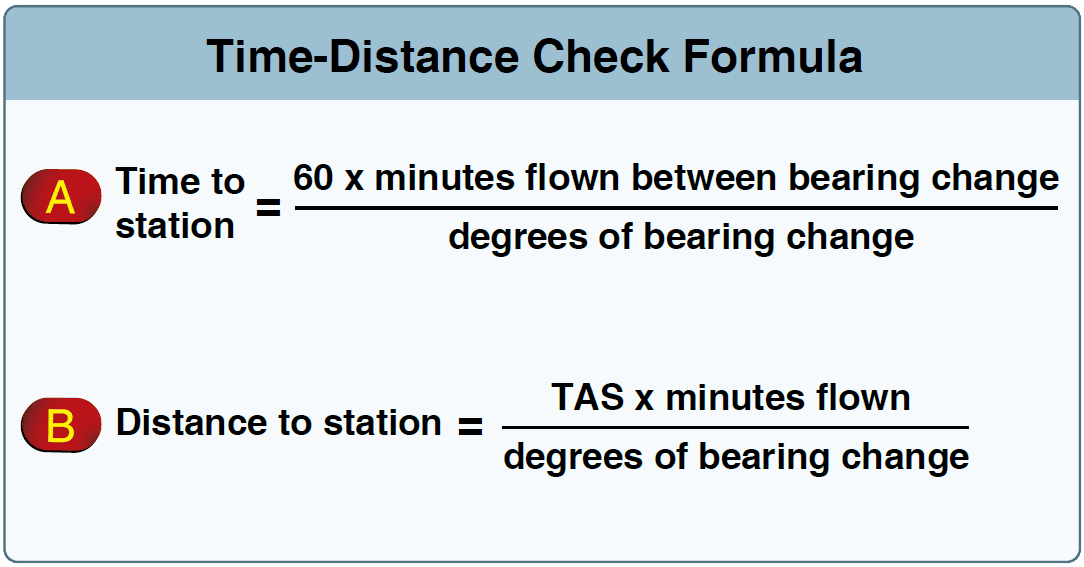 Time-distance check formula using a CDI Aircraft Ground-Based Navigation